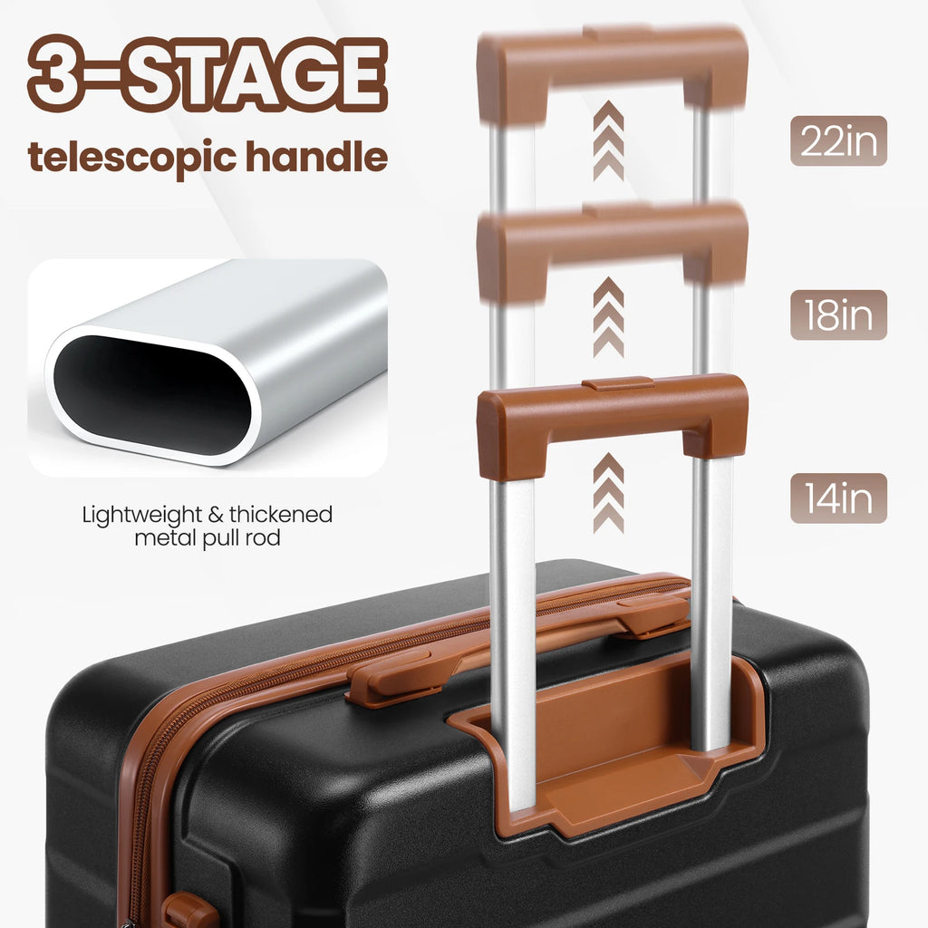 3/5pcs 20/24/28" Luggage Set w/Toiletry Bag & Duffel Bag