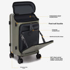 20" Multifunctional Front Opening Carry-on Luggage