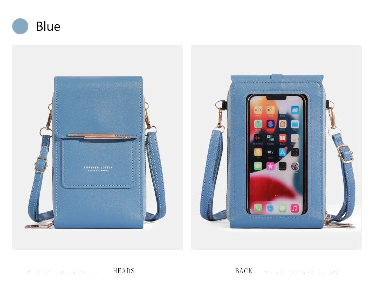 Soft Leather Touch Screen Crossbody