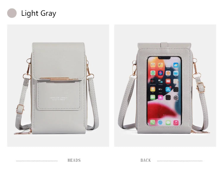 Soft Leather Touch Screen Crossbody