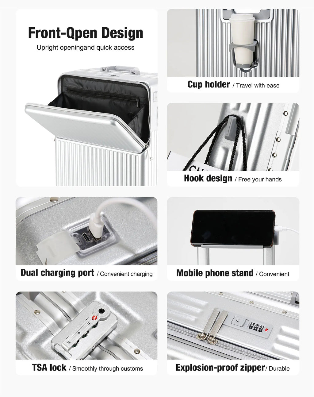 20/24/27 Lightweight Aluminum Hard Shell Luggage