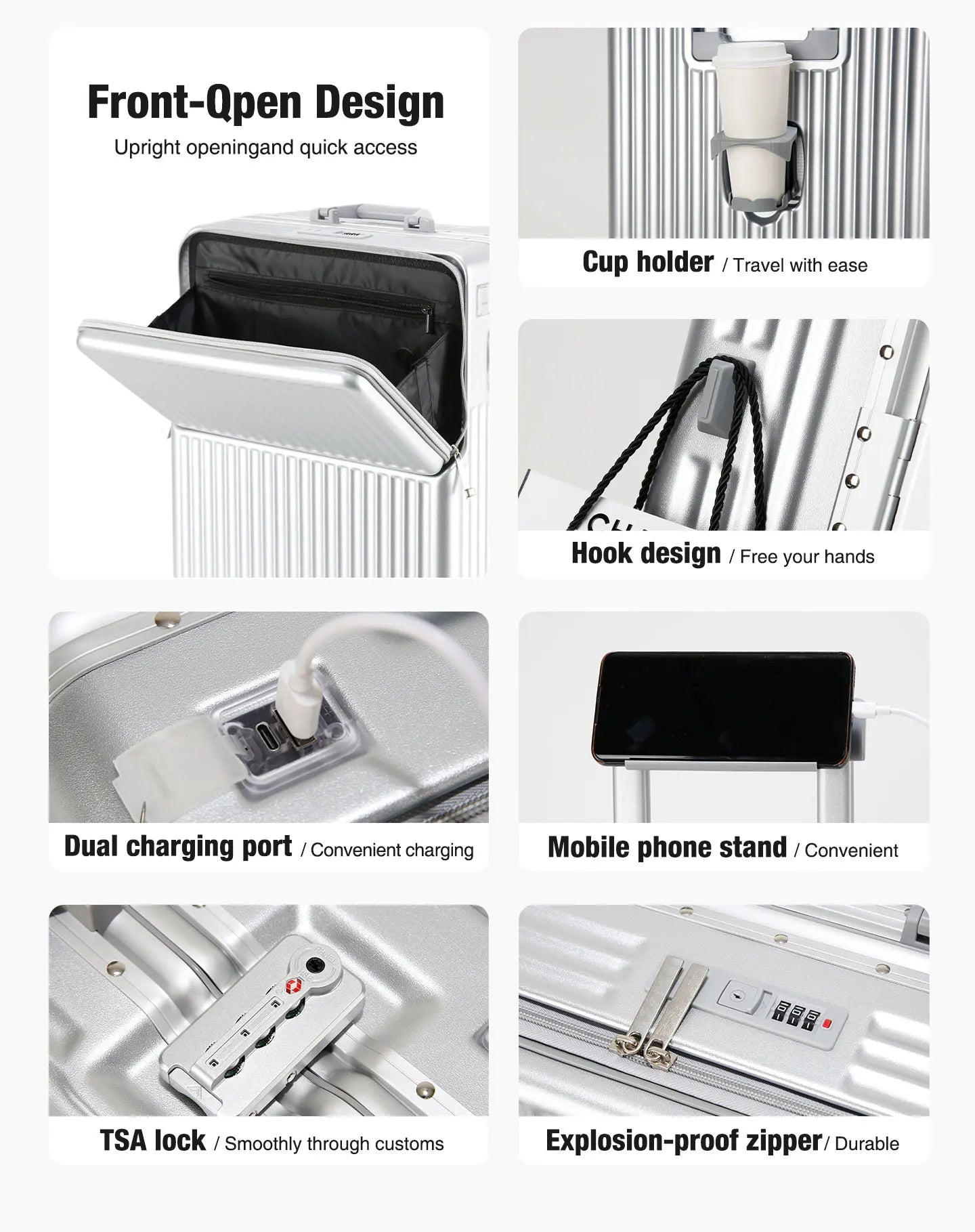 20/24/27 Lightweight Aluminum Hard Shell Luggage
