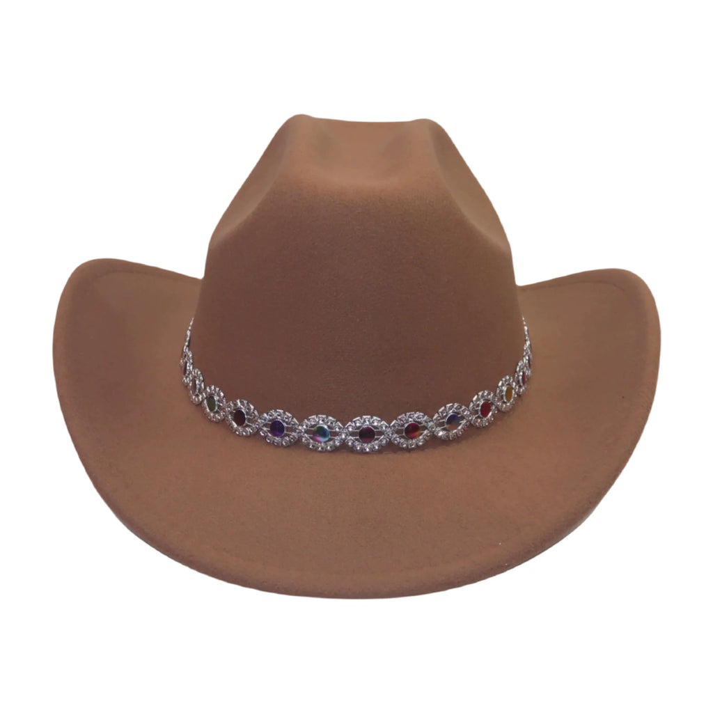 Stylish Felt Cowgirl Hat w/Wide Brim