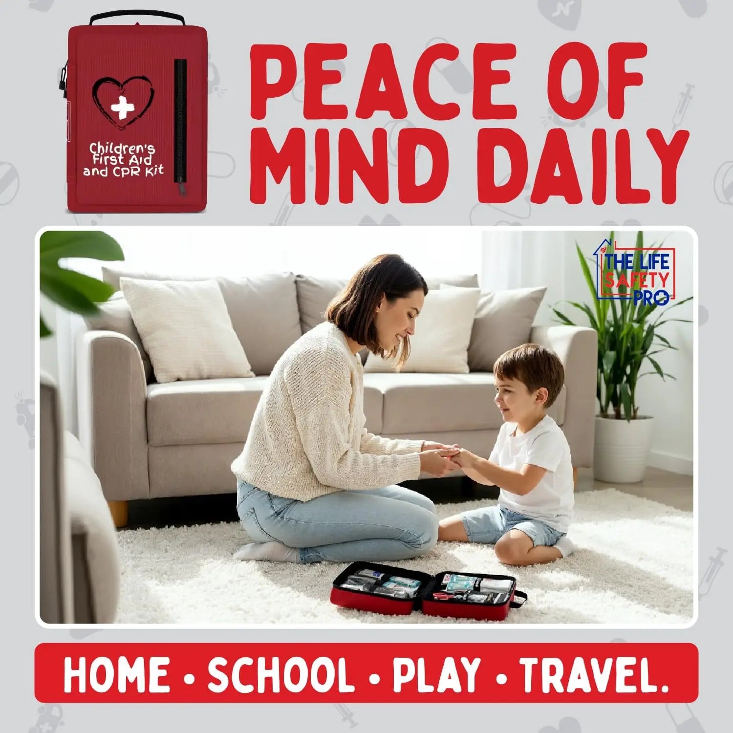 Kids First Aid Kit w/CPR Mask