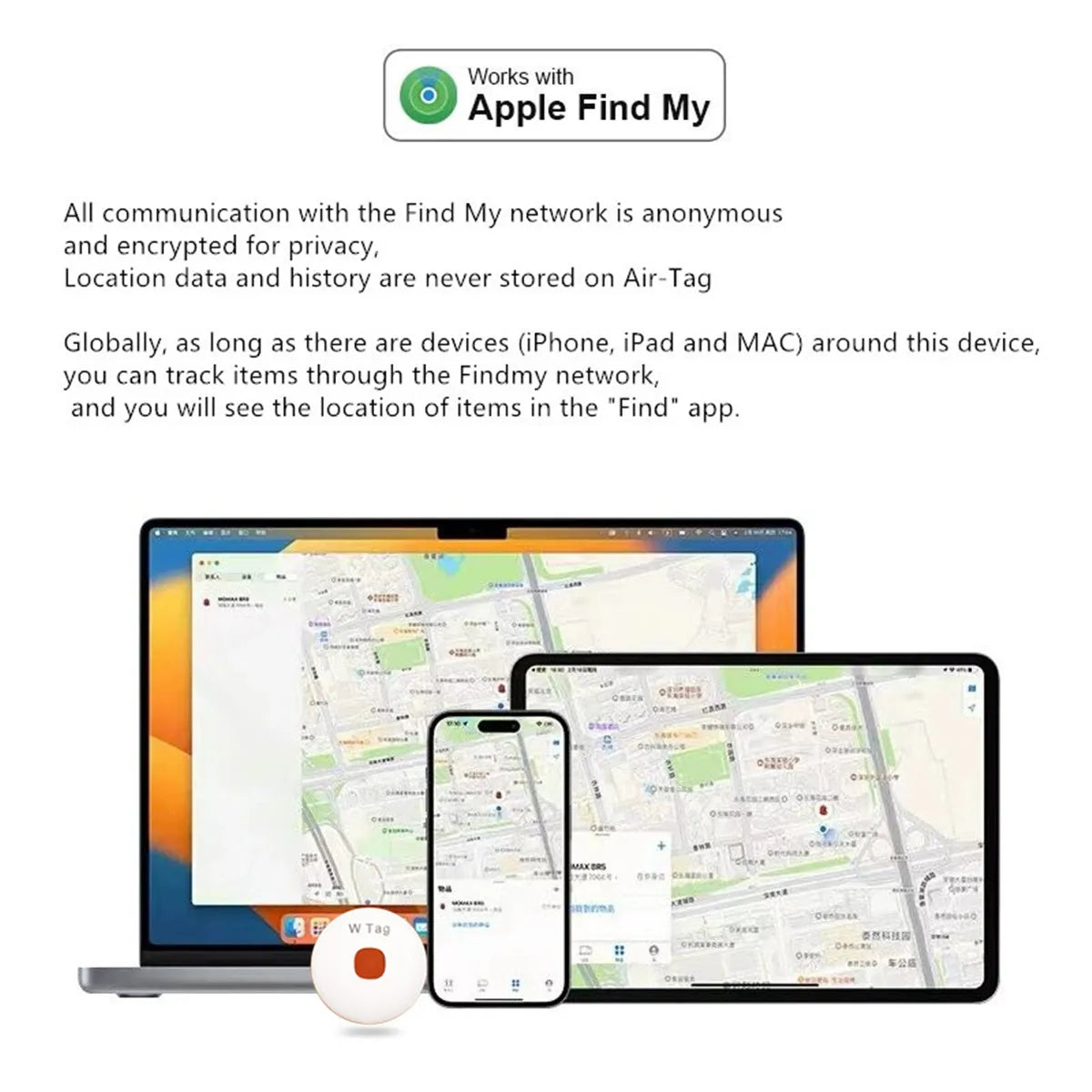 Smart Mini Air Tags w/Anti Lost Device