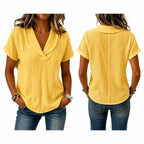 Women's Breathable Crinkle Cotton Linen Blouse