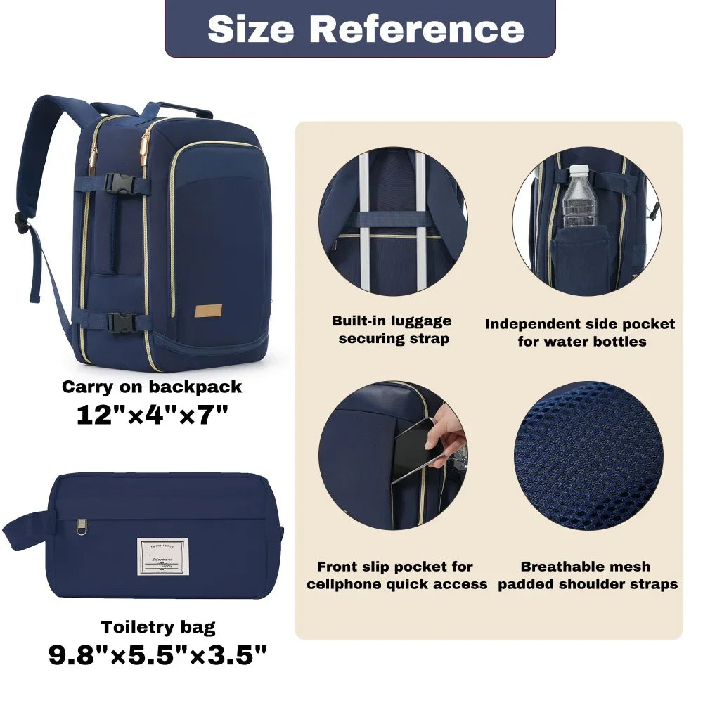 3Pcs Travel Luggage Set with Duffel & Wet-Dry Toiletry Bag