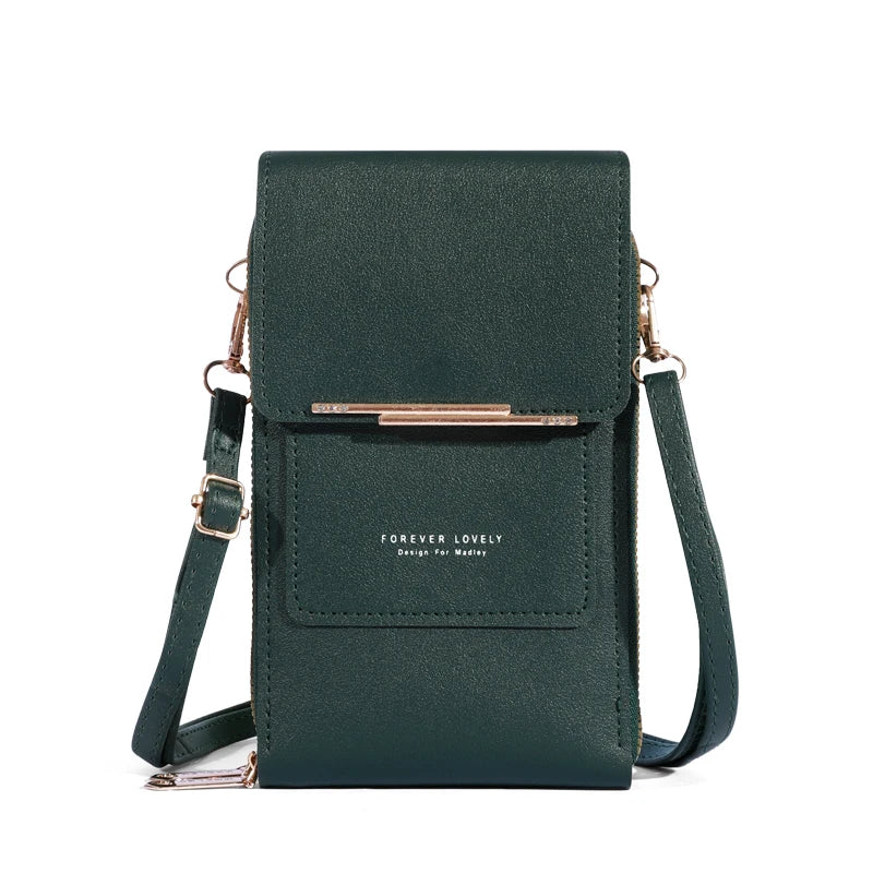 Soft Leather Touch Screen Crossbody