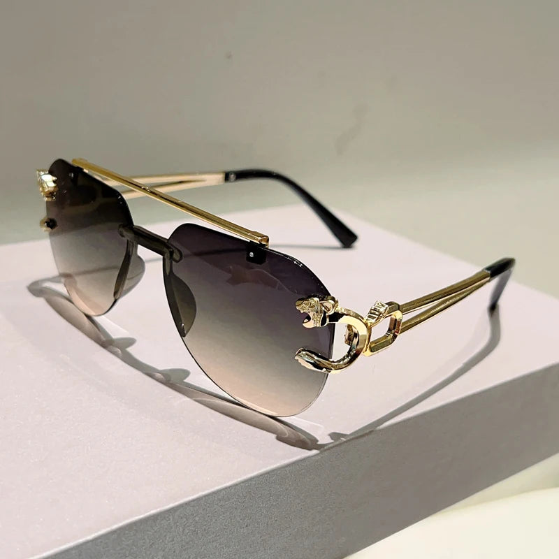 Rimless Pilot Sunglasses