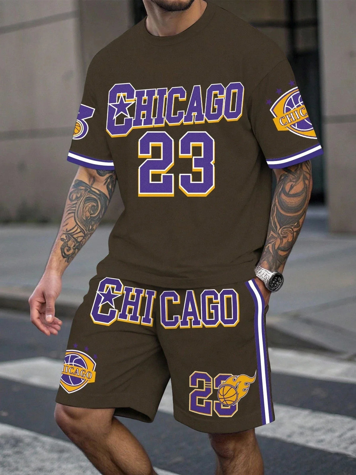 Men's Plus Size Basketball Shorts Set