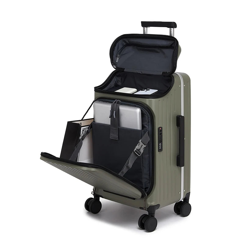 20" Multifunctional Front Opening Carry-on Luggage