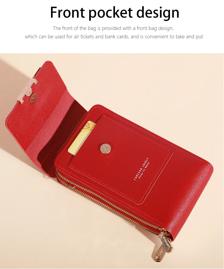 Soft Leather Touch Screen Crossbody