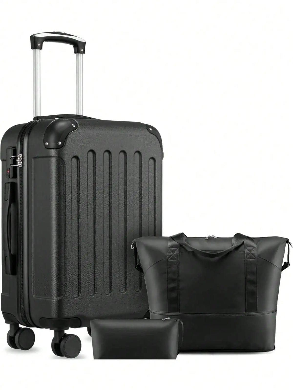 3Pcs Travel Luggage Set with Tote & Toiletry Bag