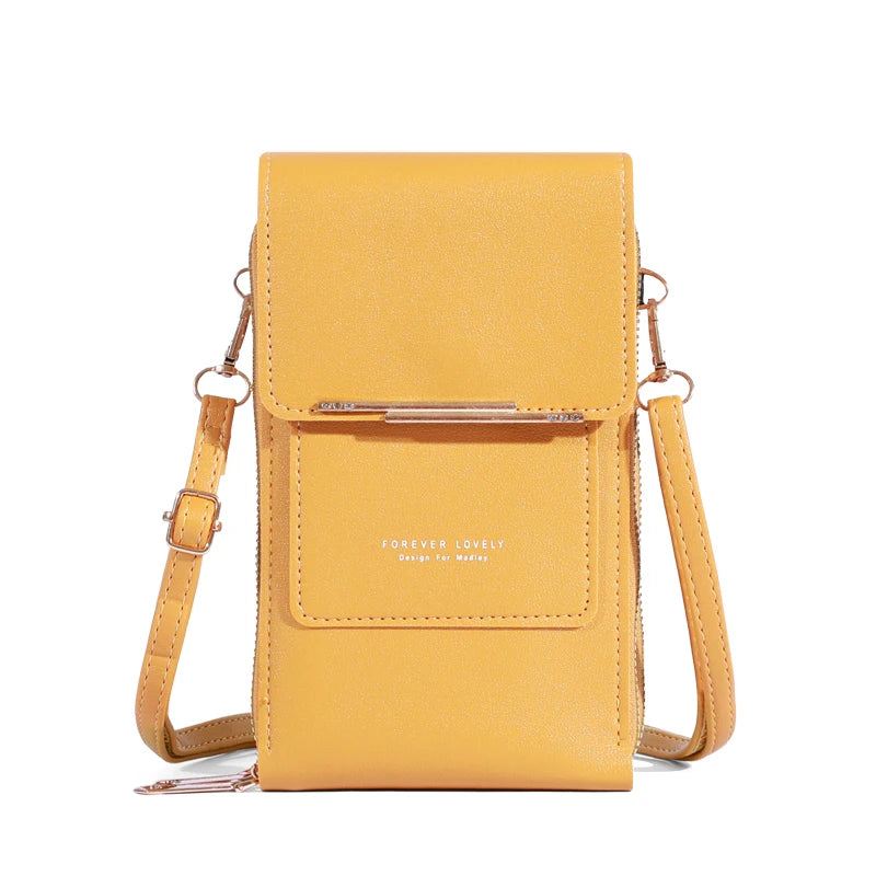 Soft Leather Touch Screen Crossbody