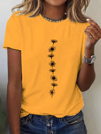 Women's Casual Sunflower Print T-Shirt