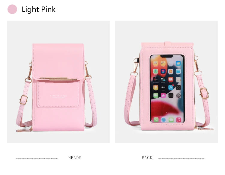 Soft Leather Touch Screen Crossbody