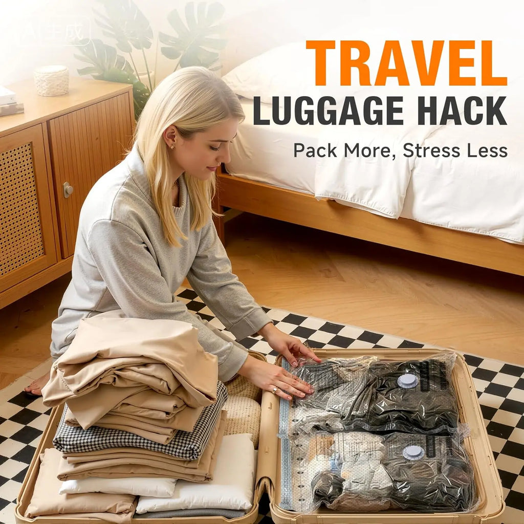 18-Pack Cordless Travel Vacuum Compression Bags