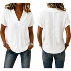 Women's Breathable Crinkle Cotton Linen Blouse