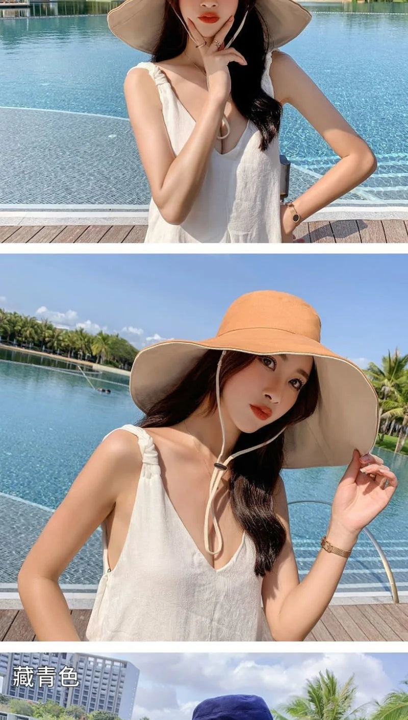 Wide Brim UPF 50+ Sun Hat Women Anti-UV