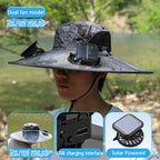 Wide Brim Solar Dual Fan Hat