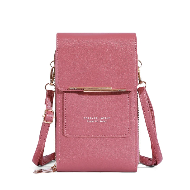 Soft Leather Touch Screen Crossbody