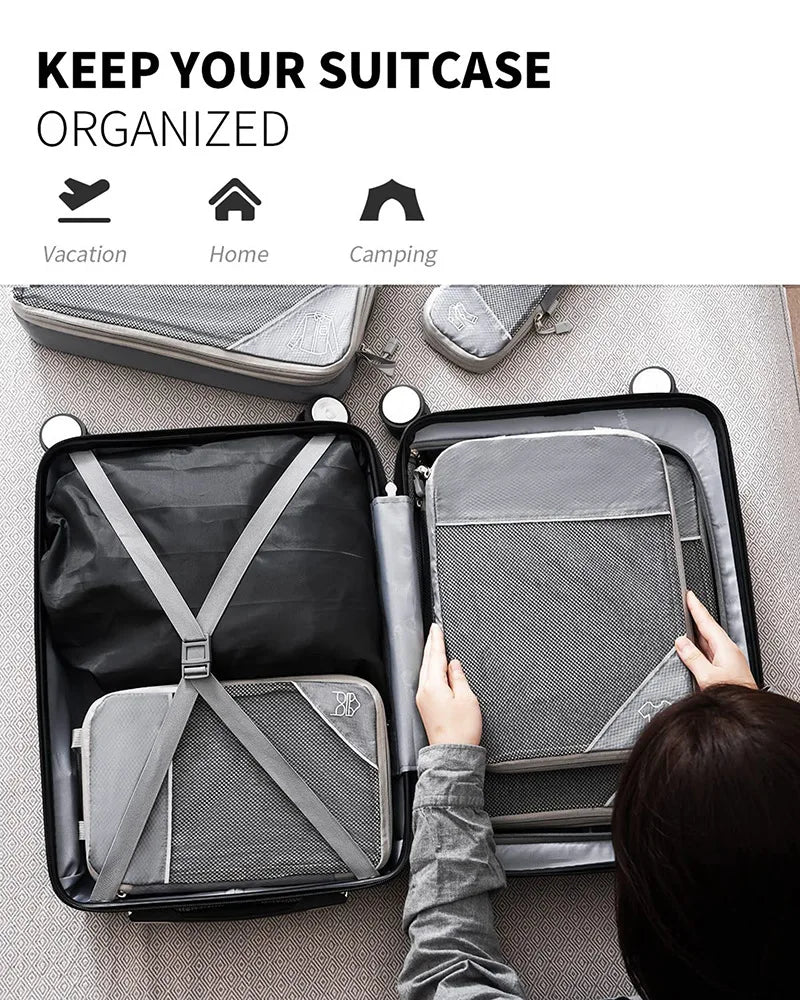 Travel Compression Storage Bag Set w/Shoe Bag