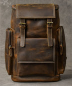 Vintage Crazy Horse Genuine Leather Hiking Backpack