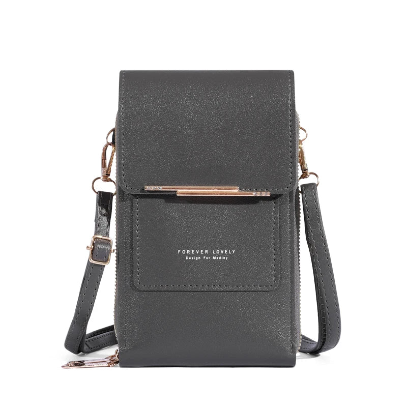 Soft Leather Touch Screen Crossbody