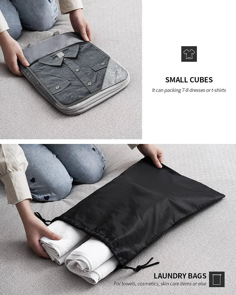 Travel Compression Storage Bag Set w/Shoe Bag