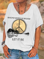 Women's Hippie Let It Be Print T-Shirts