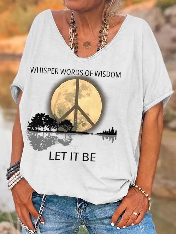 Women's Hippie Let It Be Print T-Shirts