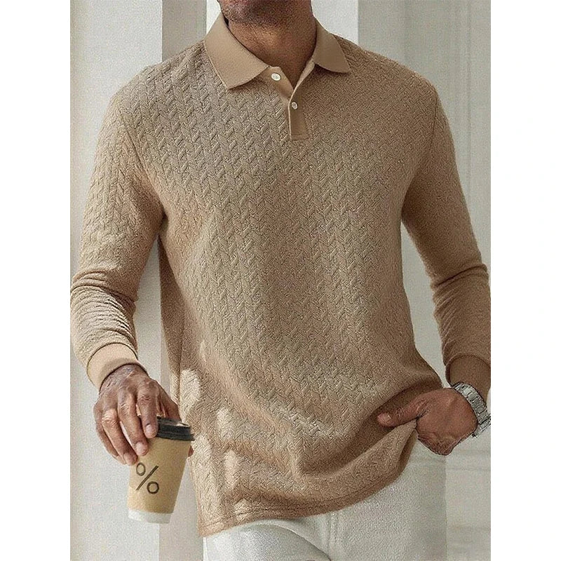 Men's High Quality Long Sleeve Polo Shirt