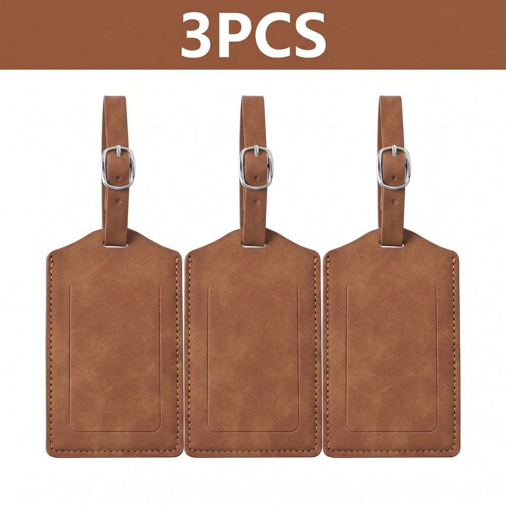 Wanderlust Leather Luggage Tags – Set of 3
