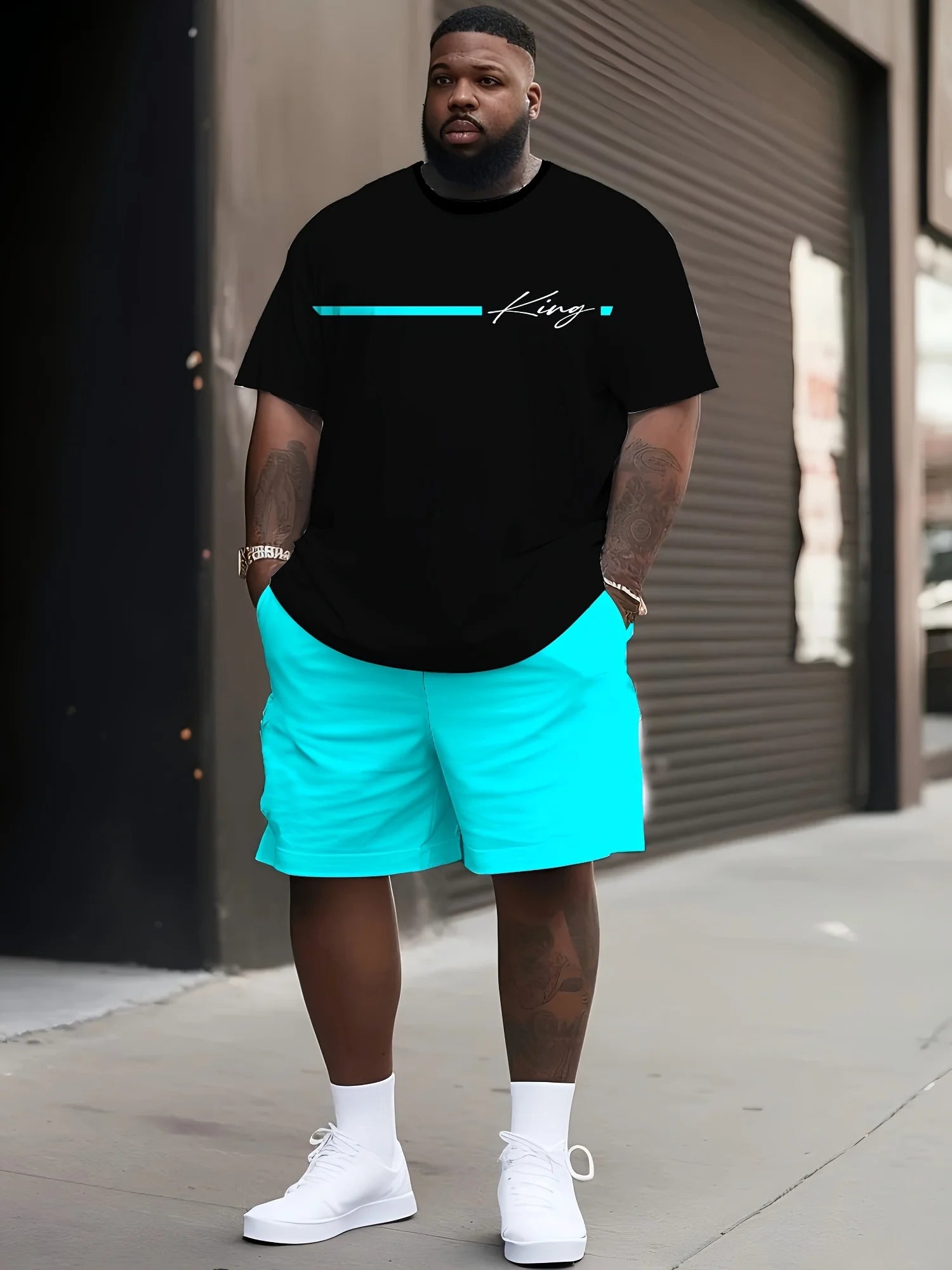Men's 3D Printed Short Sleeve Shorts Sets