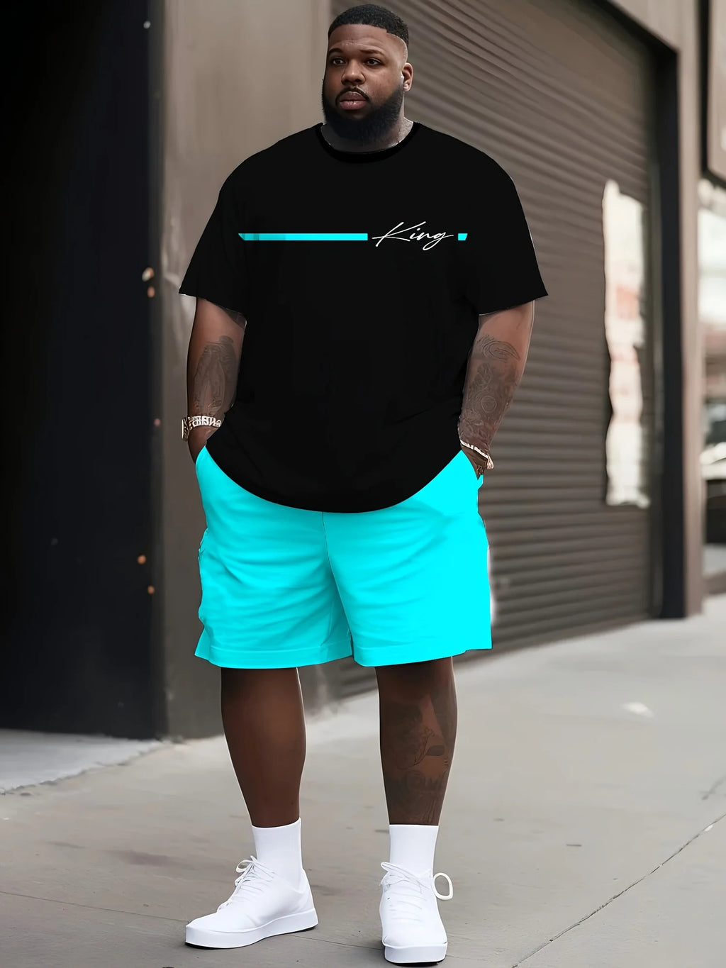 Men's 3D Printed Short Sleeve Shorts Sets