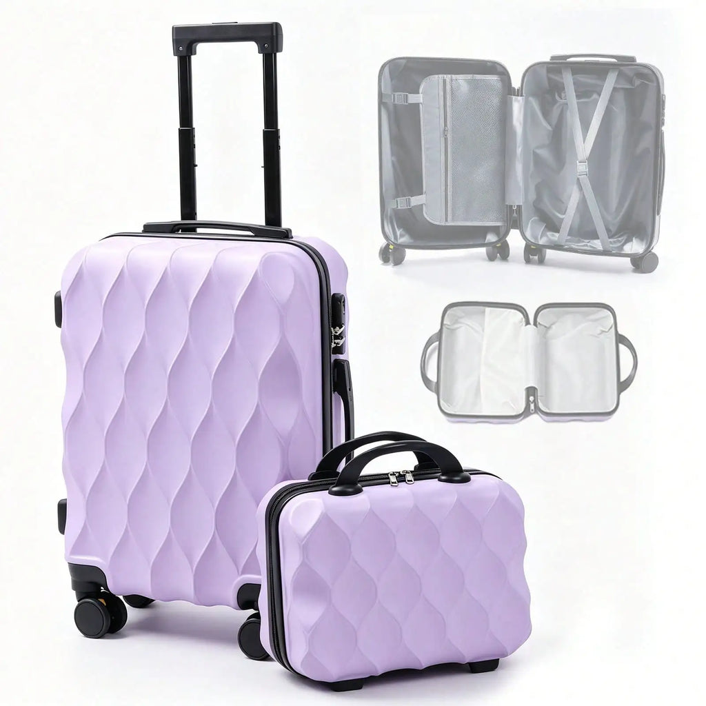2Pcs Travel Luggage Set with Lightweight Cosmetic Bag