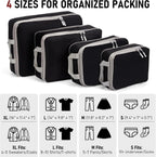 4Pcs Travel Compression Packing Cube Set
