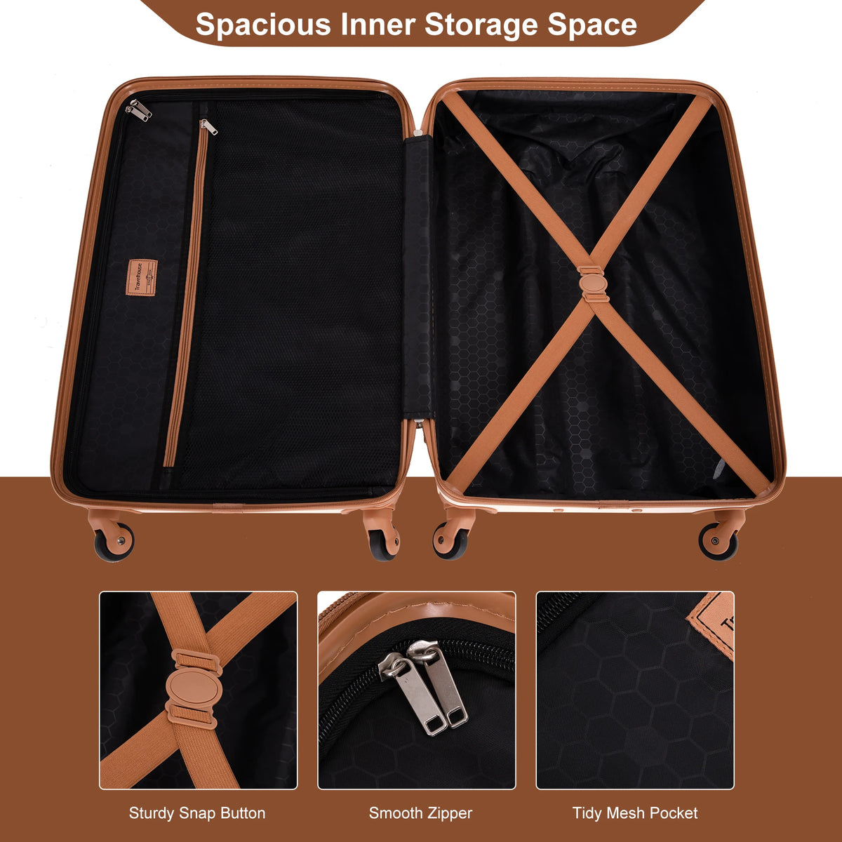 6-Piece Luggage Set with Double Spinner Wheels