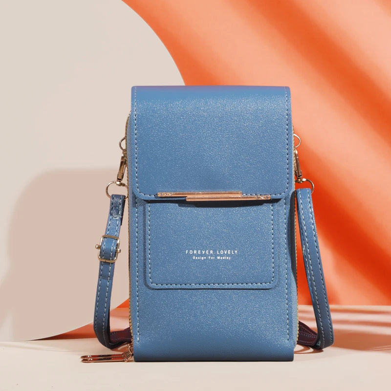 Soft Leather Touch Screen Crossbody