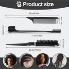3pcs Hair Styling Hairbrush and Comb