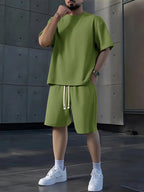 Men's 8-Piece Crew Neck Short Sleeve Shorts Set