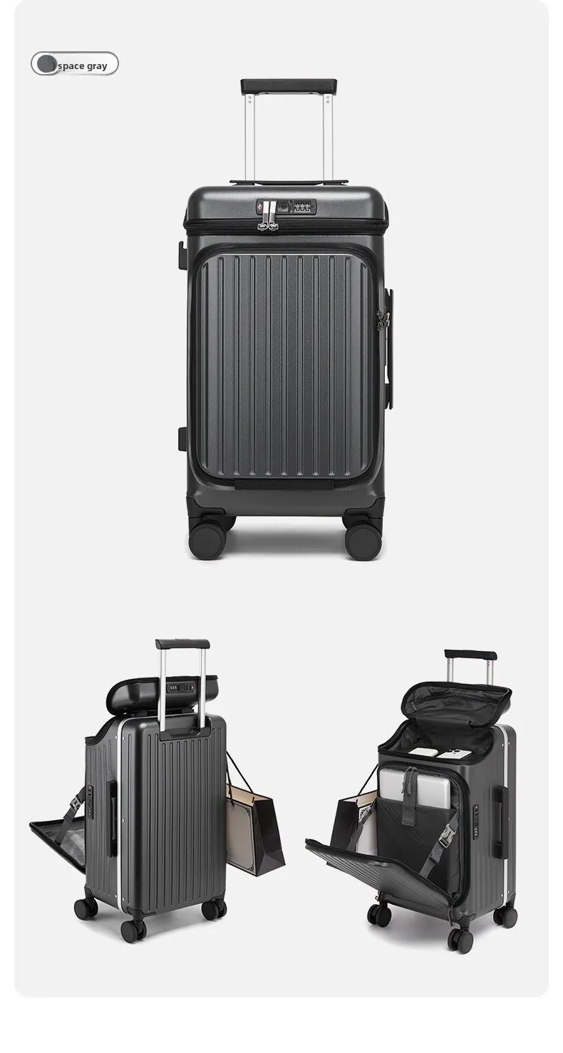 20" Multifunctional Front Opening Carry-on Luggage