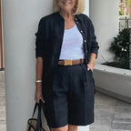 Women's Elegant Solid Color Shorts Sets