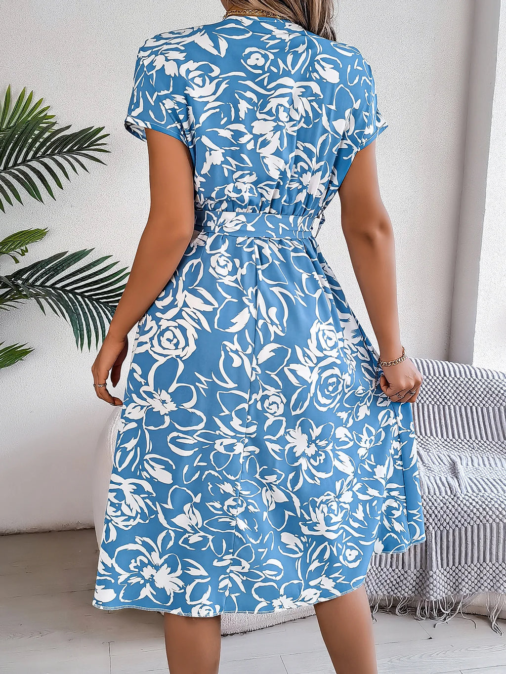 Women's VigoCasey Elegant Flower Print Short Dress