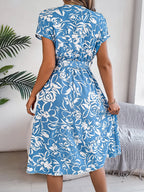 Women's VigoCasey Elegant Flower Print Short Dress