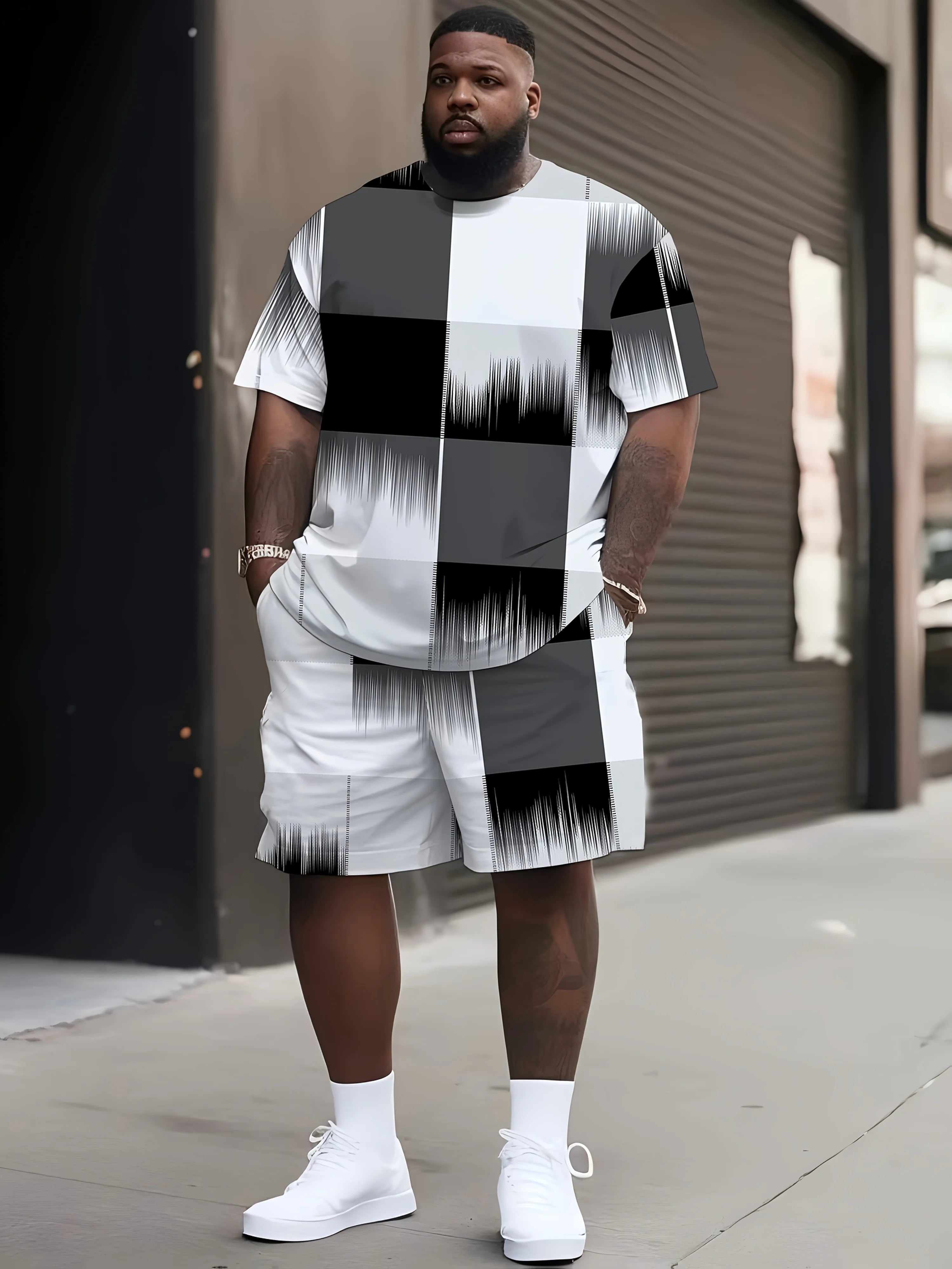 Men's 3D Printed Short Sleeve Shorts Sets
