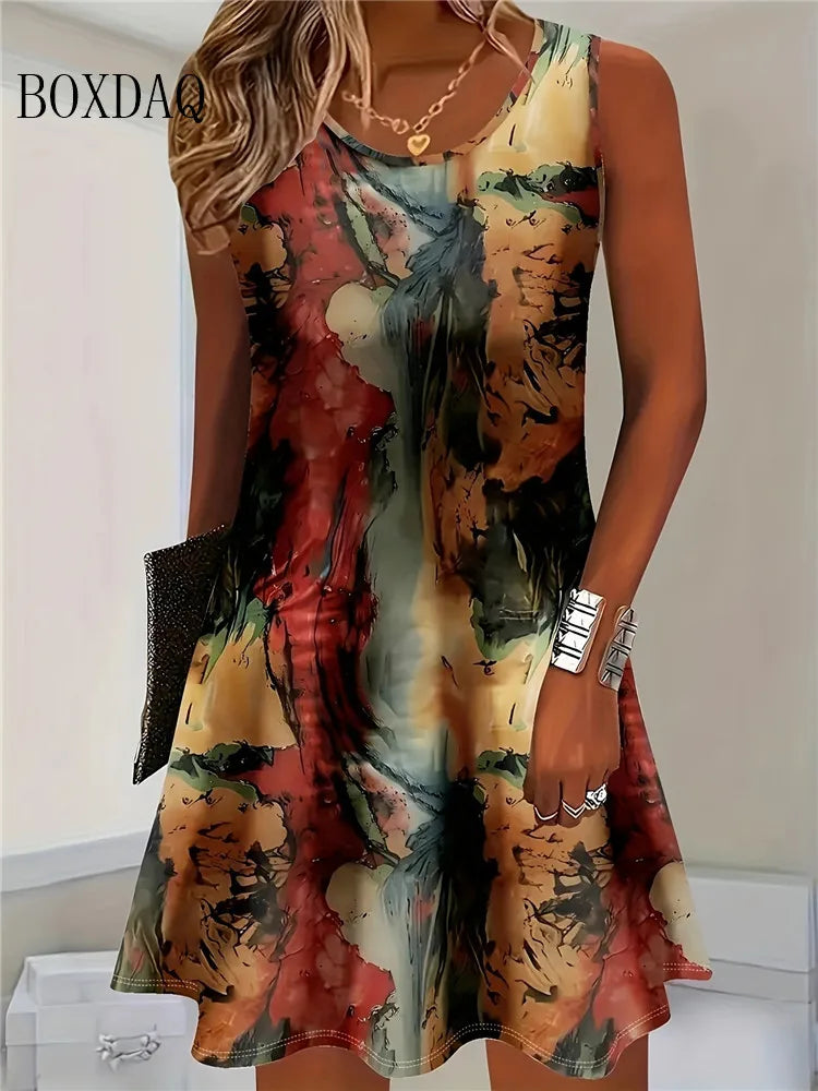 Women's Summer Sleeveless Bohemian Dress
