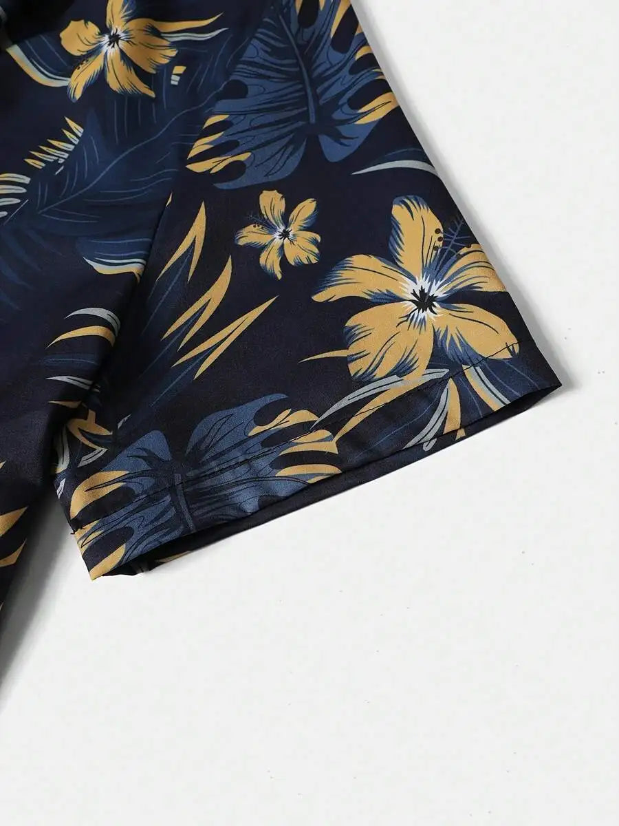 Men's Summer Hawaiian Shorts Set