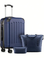 3Pcs Travel Luggage Set with Tote & Toiletry Bag