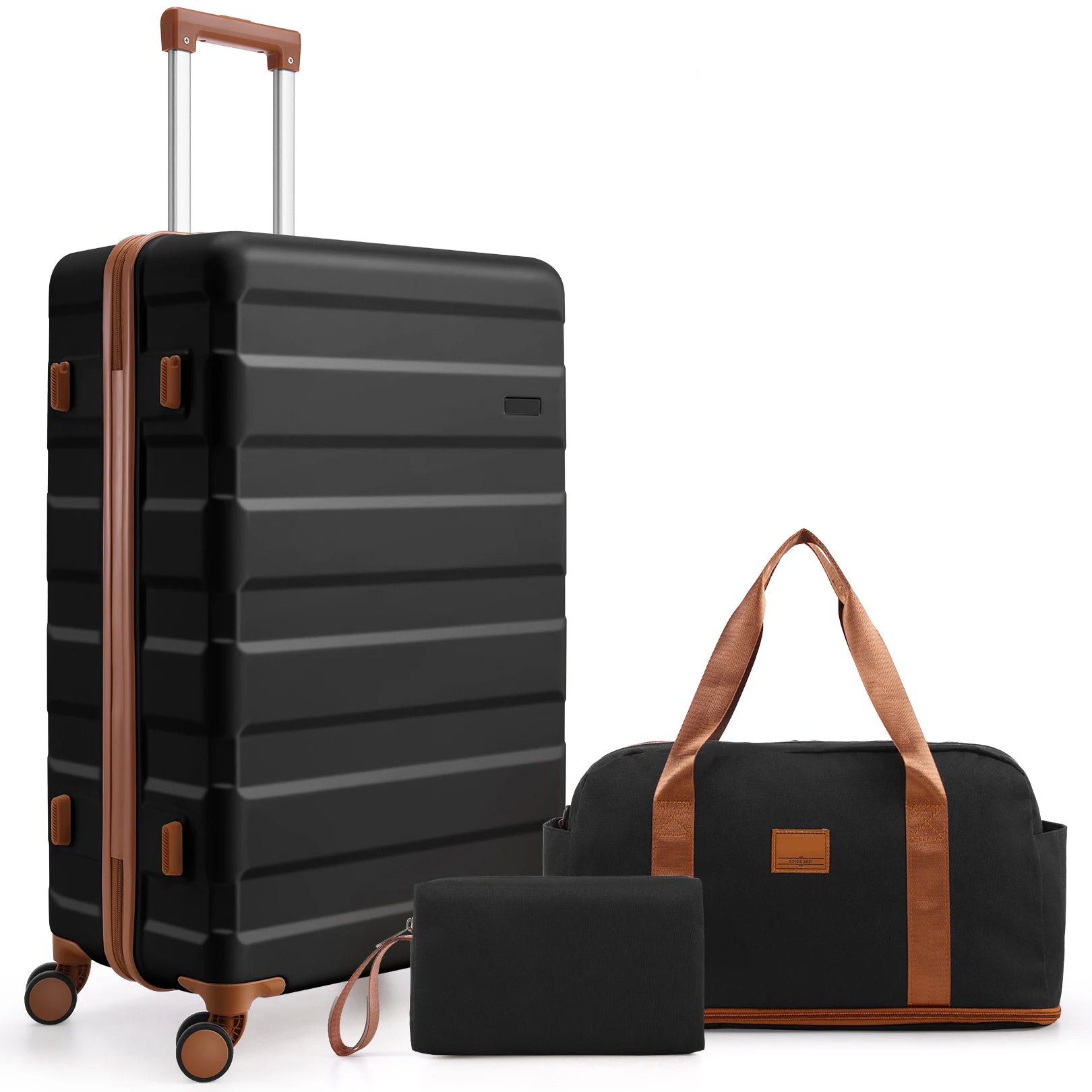 3/5pcs 20/24/28" Luggage Set w/Toiletry Bag & Duffel Bag